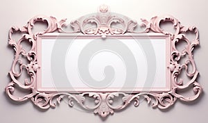 Generative AI, antique pink picture frame, decoration