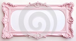 Generative AI, antique pink picture frame, decoration