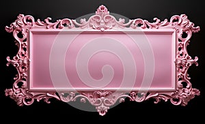 Generative AI, antique pink picture frame, decoration