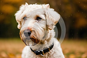 Portrait of a beautiful dog standing in the park. Generative AI photo