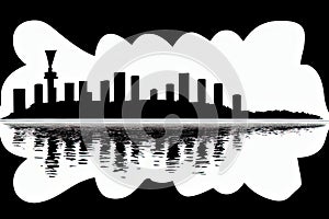 Ciudad Guayana, BolÃ­var, Venezuela. Black & White City Logo. Generative AI. photo