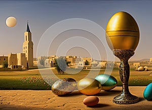 Easter Holiday Scene in Hamah,?am?h,Syria. photo