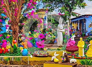 Easter Holiday Scene in Neiva,Huila,Colombia. photo
