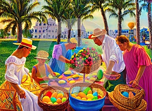 Easter Holiday Scene in Tampico,Tamaulipas,Mexico. photo