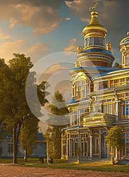 Fictional Mansion in Arkhangelsk, Arkhangelâskaya Oblastâ, Russia. photo