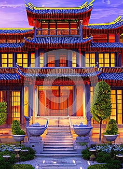 Fictional Mansion in Dezhou, Shandong, China. photo