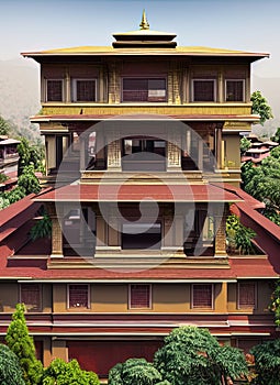 Fictional Mansion in Kathmandu, B?gmat?, Nepal.