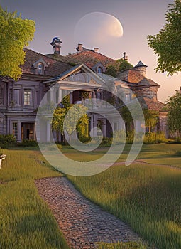 Fictional Mansion in Luhansk, Luhansâka Oblastâ, Ukraine. photo