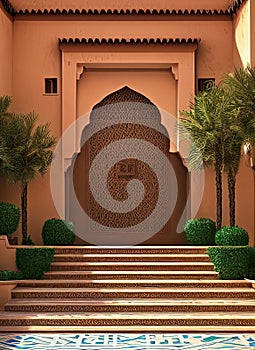 Fictional Mansion in Marrakech, Marrakech-Safi, Morocco. photo