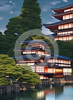 Fictional Mansion in Otsu, Shiga, Japan. photo
