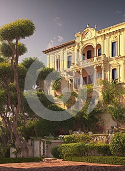 Fictional Mansion in Palermo, Sicilia, Italy. photo