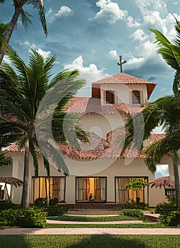 Fictional Mansion in Santo Domingo Este, Ozama, Dominican Republic. photo