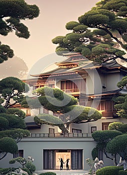 Fictional Mansion in Sendai, Miyagi, Japan. photo