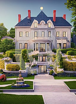 Fictional Mansion in Waterbury, Connecticut, United States. photo