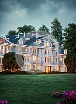Fictional Mansion in Worcester, Massachusetts, United States. photo