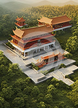 Fictional Mansion in Yichun, Jiangxi, China. photo