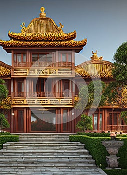 Fictional Mansion in Zunhua, Hebei, China. photo