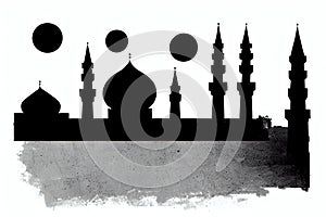 Hamadan, Hamad?n, Iran. Black & White City Logo. Generative AI. photo