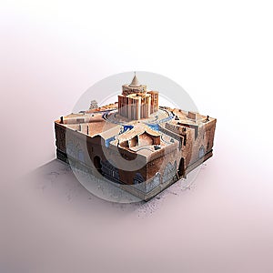 Irbid, Irbid, Jordan Microcity Model. Generative AI. photo