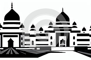 Jalandhar, Punjab, India. Black & White City Logo. Generative AI. photo