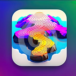 Ai Assistant Software App Style Icon. Generative AI.