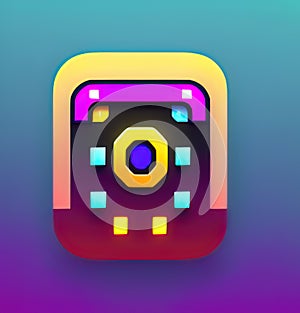 Arcade Software App Style Icon. Generative AI.