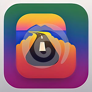 Art & Design Software App Style Icon. Generative AI.