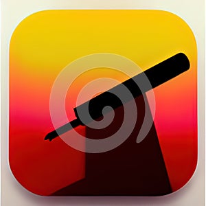 Artillery Software App Style Icon. Generative AI.