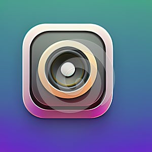 Audio Recorder Software App Style Icon. Generative AI.