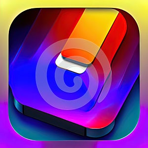 Audio Recorder Software App Style Icon. Generative AI.