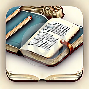 Books & Reference Software App Style Icon. Generative AI.