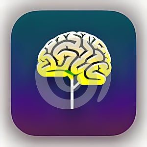 Brain Teaser Software App Style Icon. Generative AI.