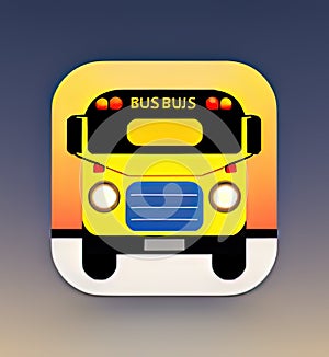 Bus Software App Style Icon. Generative AI.