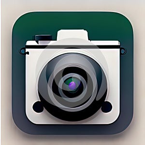 Camera Software App Style Icon. Generative AI.