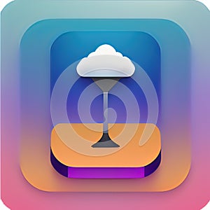 Care Simulation Software App Style Icon. Generative AI.