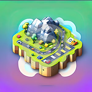 Care Simulation Software App Style Icon. Generative AI.