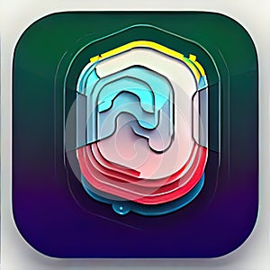 Computer-Aided Design Software App Style Icon. Generative AI.