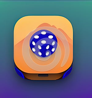 Dice Software App Style Icon. Generative AI.