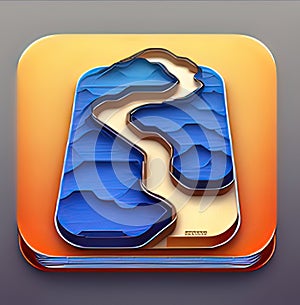 Encyclopaedia Software App Style Icon. Generative AI.