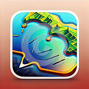 Encyclopaedia Software App Style Icon. Generative AI.