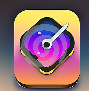 Hack And Slash Software App Style Icon. Generative AI.