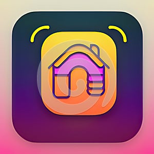 Home Automation Software App Style Icon. Generative AI.