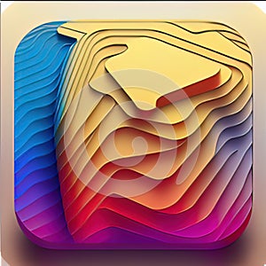 Language Education Software App Style Icon. Generative AI.