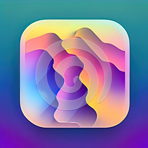 Match-3 Hybrid Software App Style Icon. Generative AI.