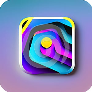 Mirror Software App Style Icon. Generative AI.