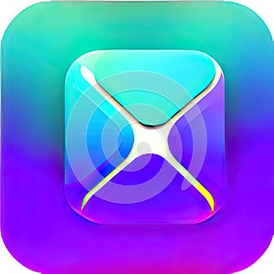 Mirror Software App Style Icon. Generative AI.