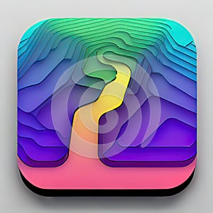 Photo Frame Software App Style Icon. Generative AI.