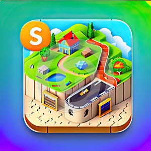Sandbox Software App Style Icon. Generative AI.