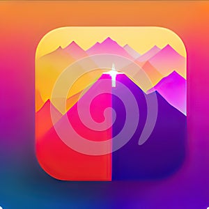 Self-Help Software App Style Icon. Generative AI.