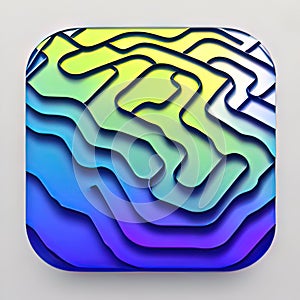 Social Simulation Software App Style Icon. Generative AI.